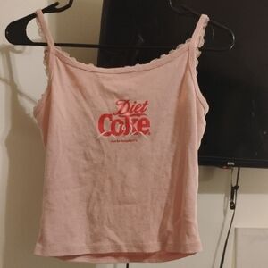 Cute ✨Juniors✨Pink Coca-Cola Cropped Tank Top
